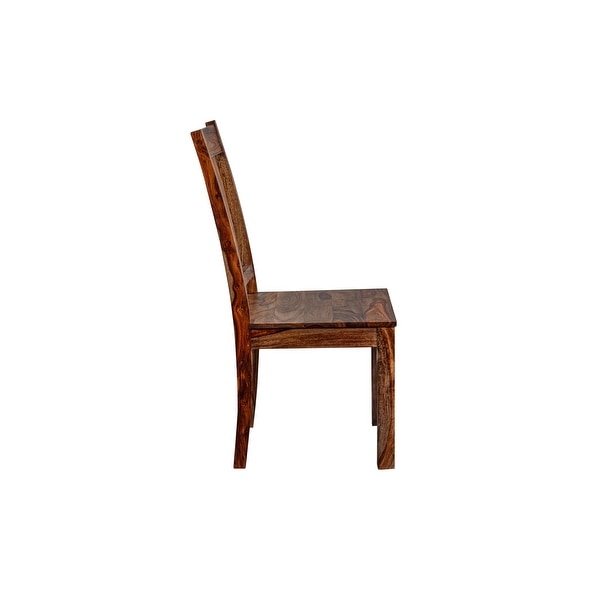 Wanderloot Kalispell Solid Sheesham Wood Dining Chair， Natural
