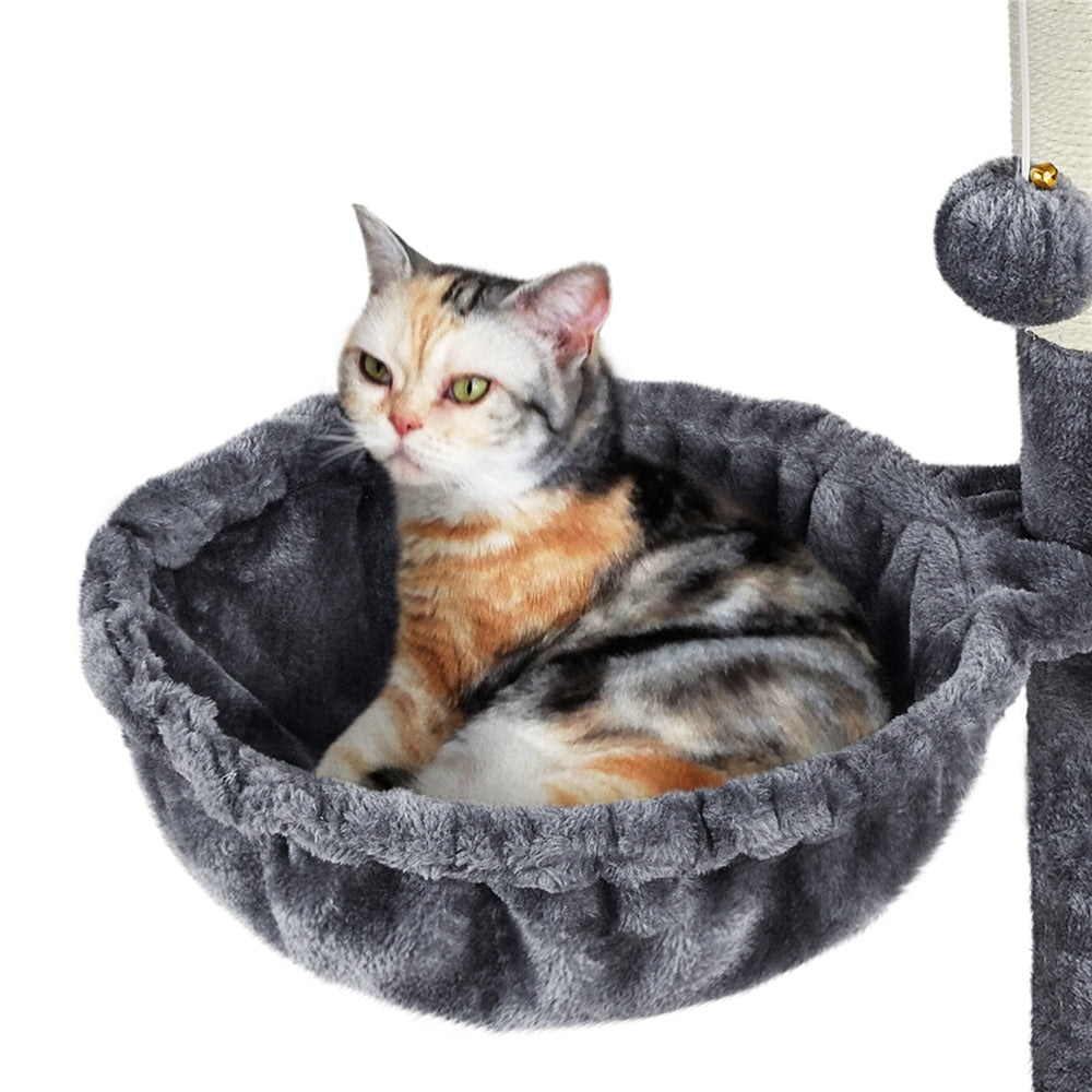 Easyfashion Plush Cover Cat Tree， Dark Gray