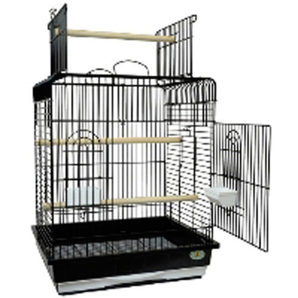 King's Cages ES 1818 PBR Brass Playpen Bird Cage 18X18X27 (Black)