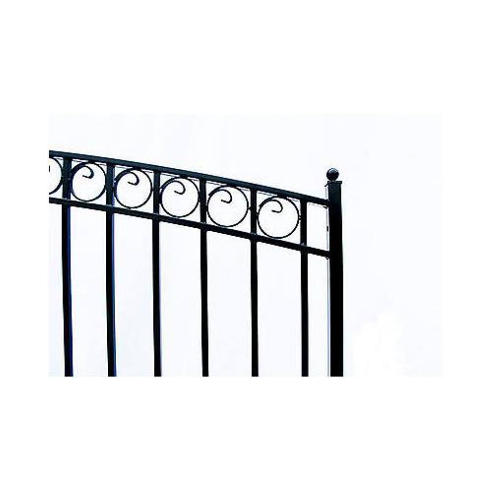 ALEKO Paris Style 18 ft. x 6 ft. Black Steel Single Swing Driveway Fence Gate DG18PARSSW-HD