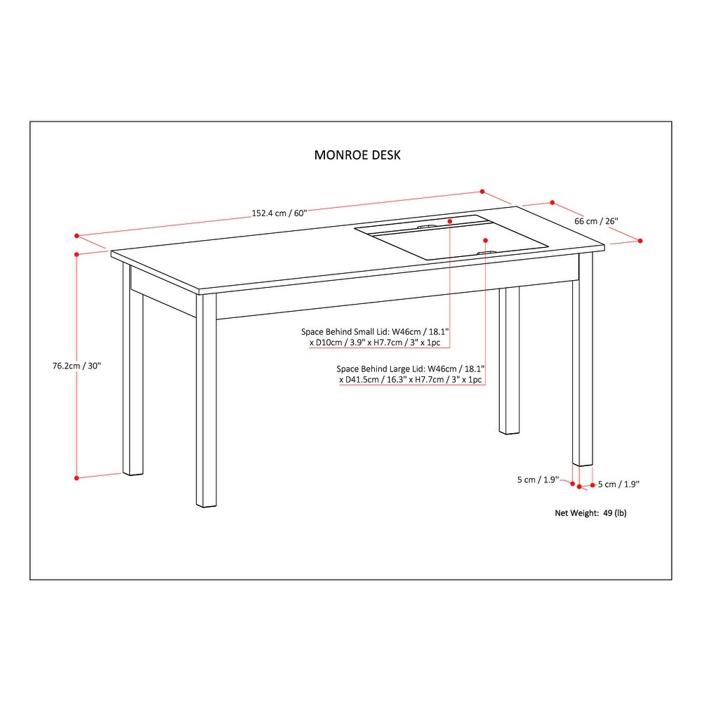 WYNDENHALL Garret SOLID ACACIA WOOD Rustic 60 inch Wide Desk in Distressed Charcoal Brown