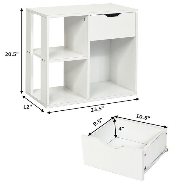 3-tier Side Table with Storage Shelf and Drawer Space - 23.5