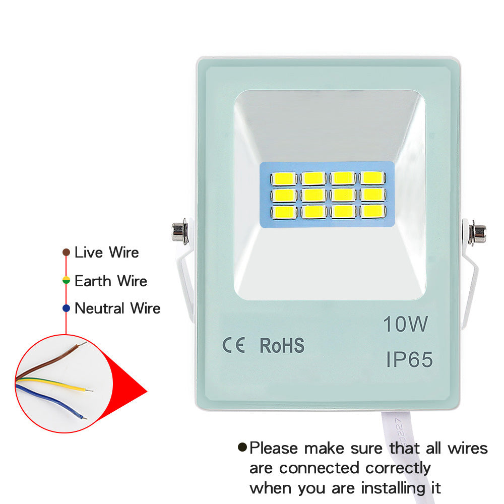 TOPCHANCES LED Outdoor Flood Lights 10W/20W/50W Super Bright IP65 Waterproof Floodlight， Aluminum+Glass Body，5000K Daylight White Security Lights