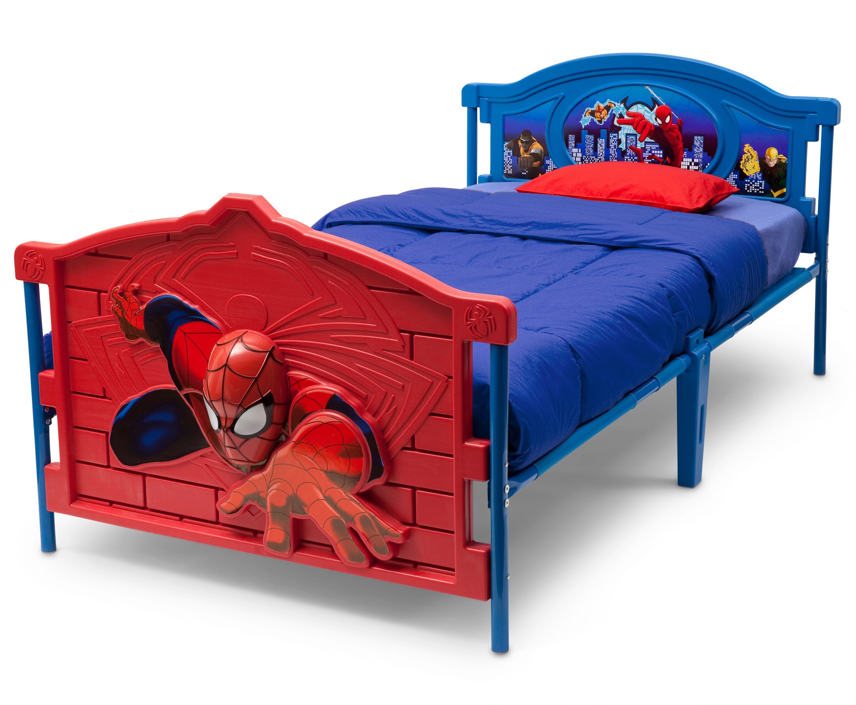 Delta Children Marvel Spider-Man 3D Plastic Twin Bed, Red