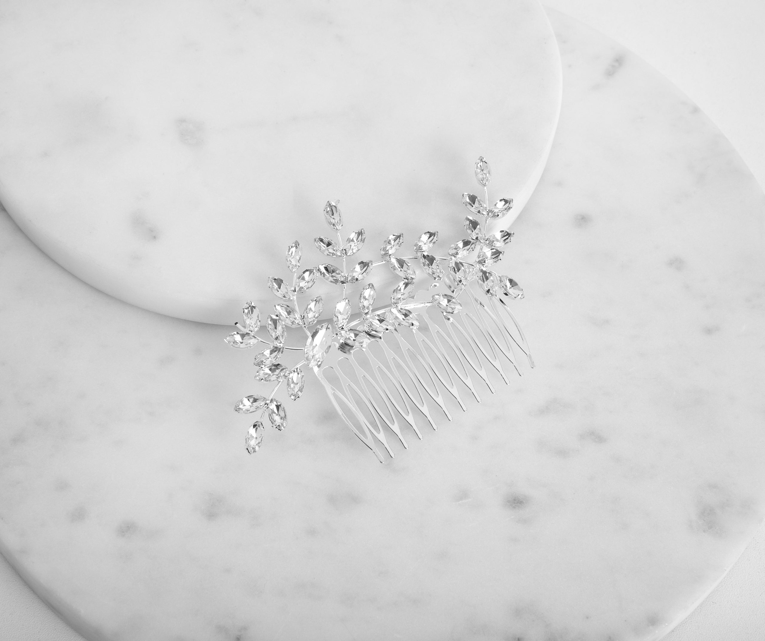 Dreamy Rhinestone Leaf Hair Comb