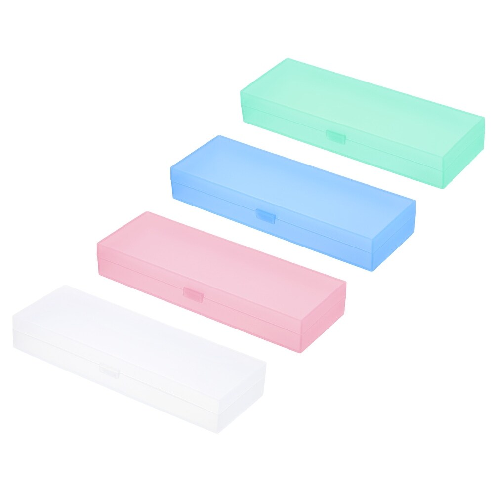 Large Capacity Pencil Cases 4pcs Pen Bag Stationery Organizer 4 Colors   Green  Blue  White  Pink