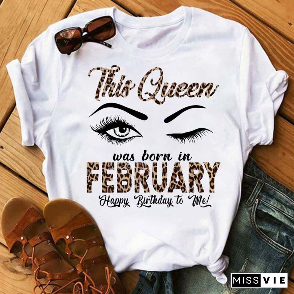 Maycaur New Fashion Birthday Tshirts Leopard Eyes Graphic Printed Women Black T-shirt Short Sleeve Ladies Tops Tee Birthday Gift