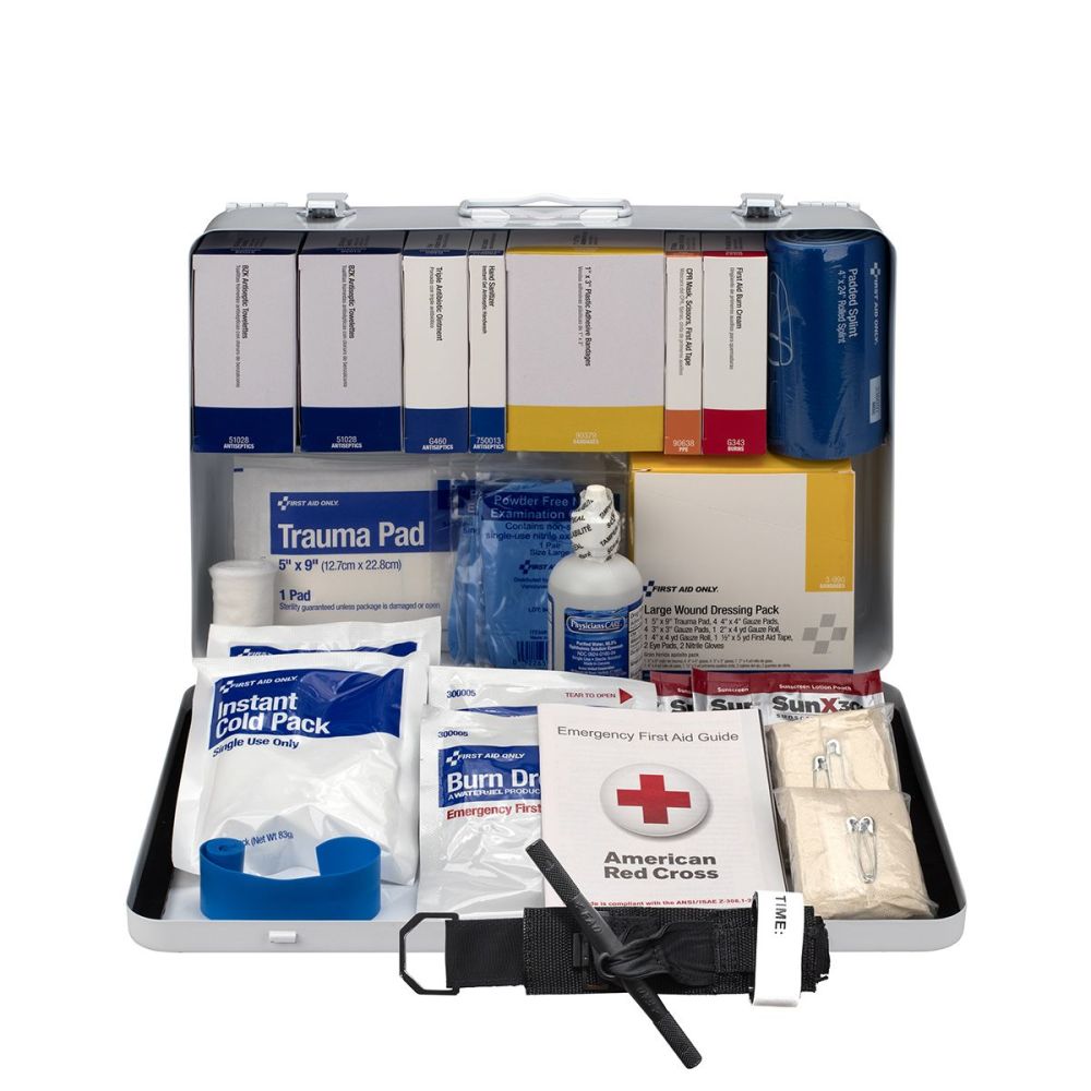 First Aid Only First Aid Kit 50 Person Contractor Metal Portable ;