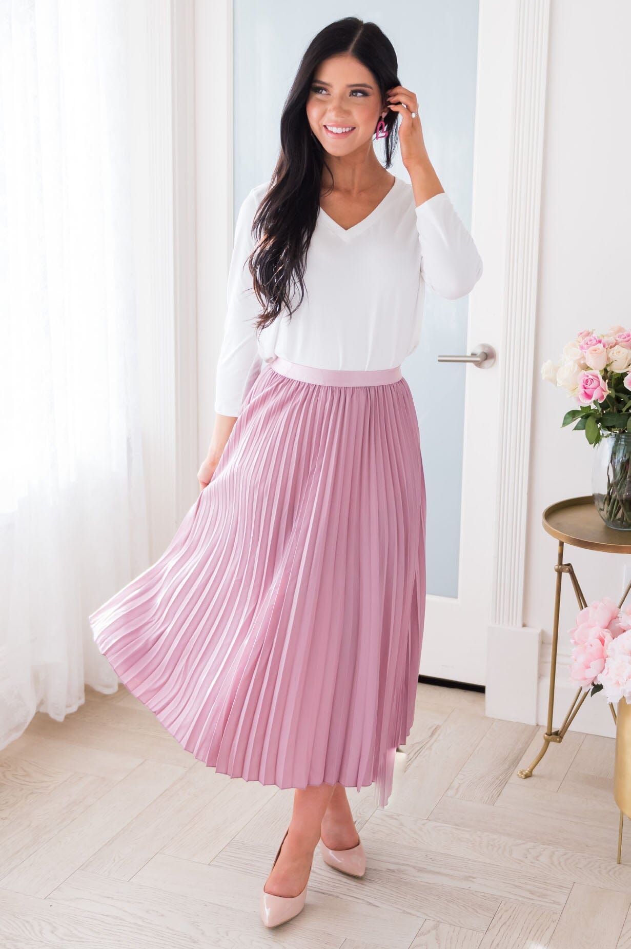 Filled With Happiness Modest Pleat Skirt