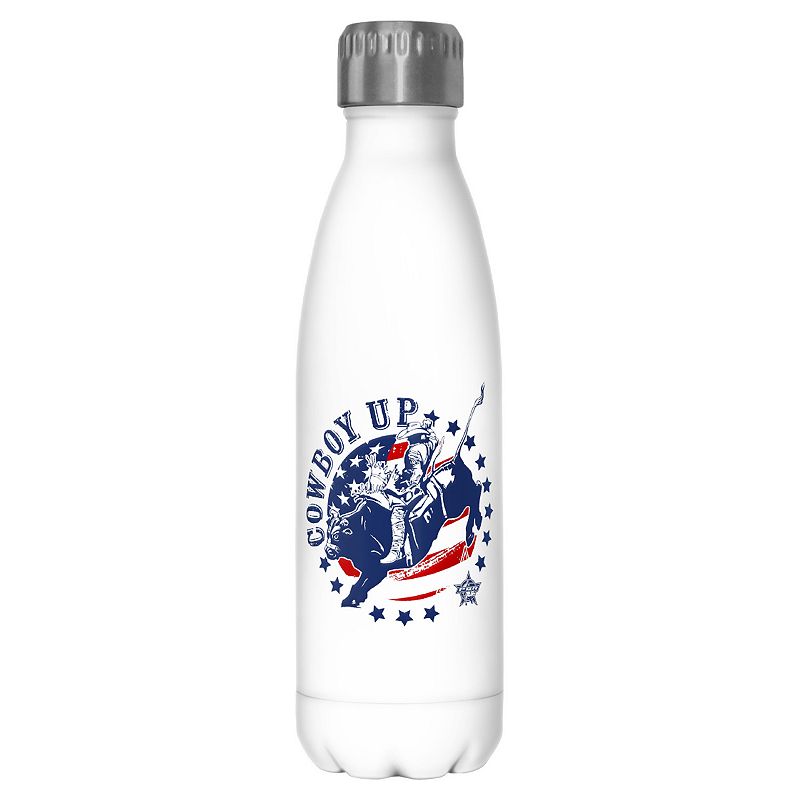 PBR Cowboy Up USA Flag Badge 17 oz. Stainless Steel Bottle