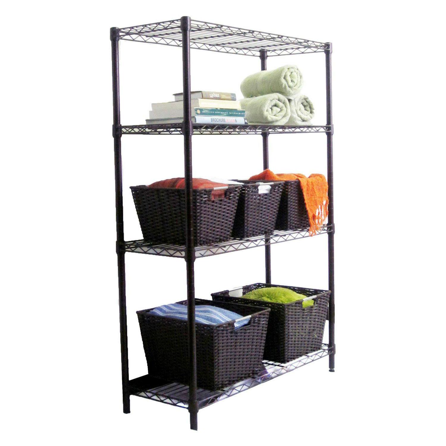 Generic Trinity 4-Tier Wire Shelving Rack， Bronze