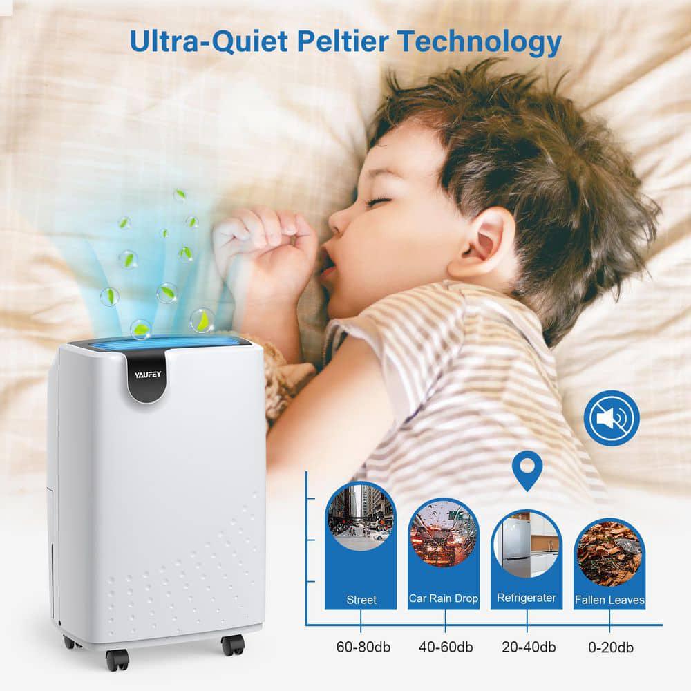 Yaufey 327 Pint Low Noise Home Dehumidifier For 2500 Sq Ft Rooms And Basements With Water Tank