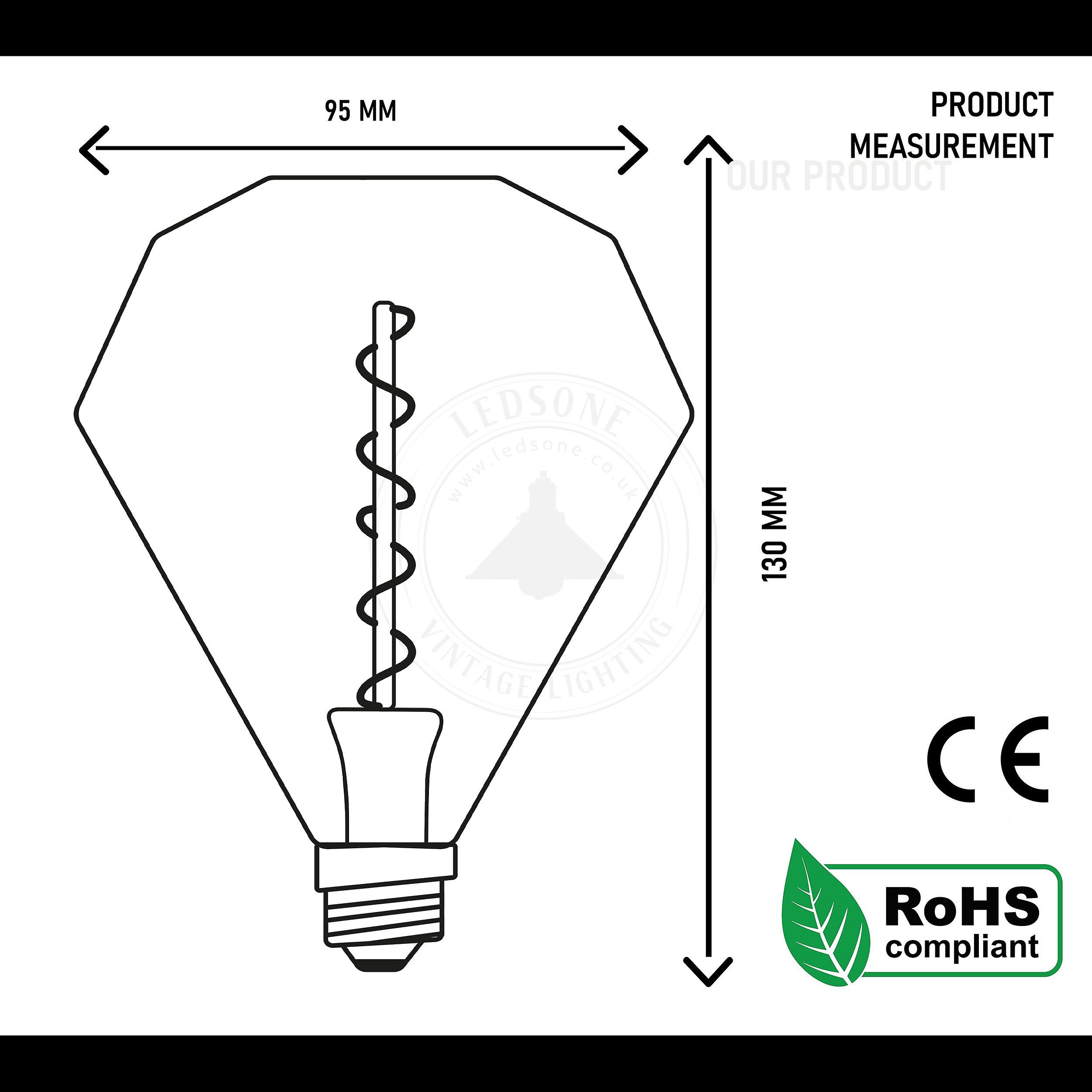 Diamond 4w led light bulb e26 warm white dimmable led filament bulb~1511