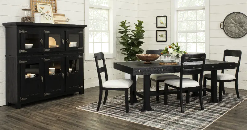 Sierra Black 5 Piece Dining Room Set