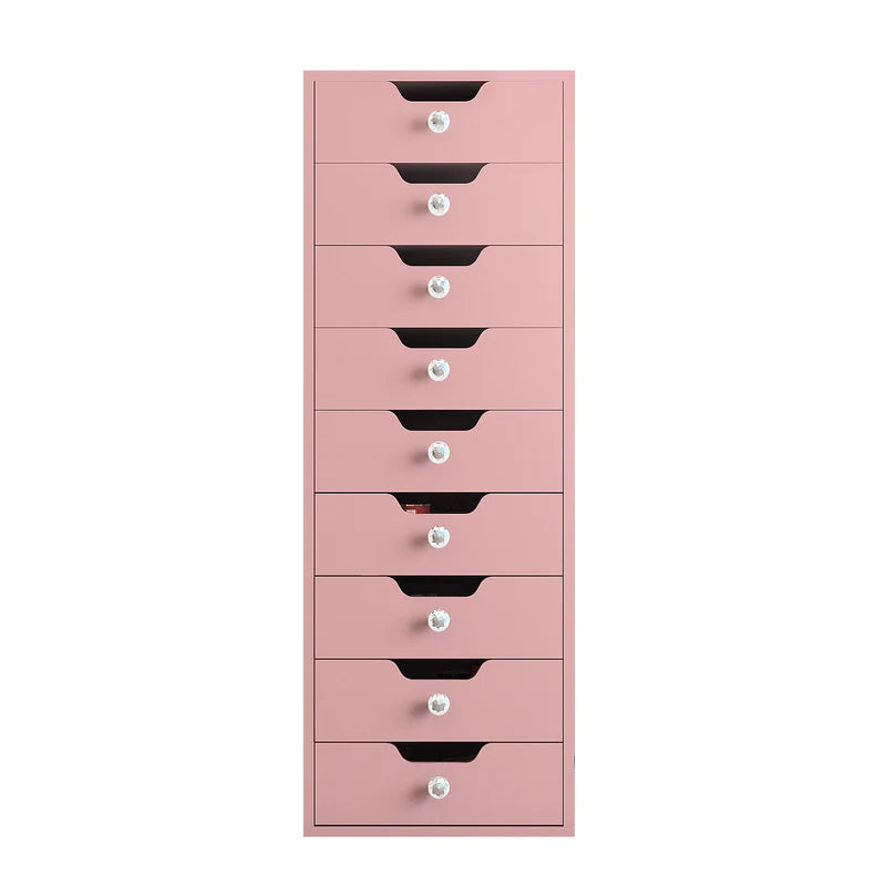 9-Drawer Makeup Vanity Storage Unit-Pink   VNT-9Drawer-PINK