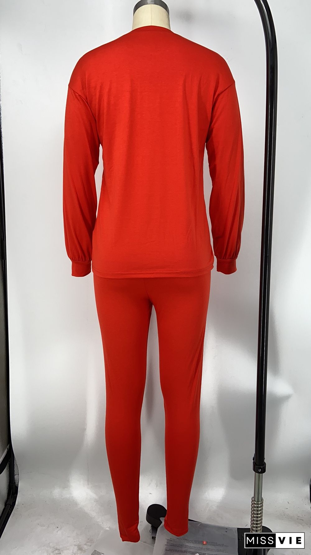 Classic Solid Long Sleeve Sweatshirt Jogger Pants Two-piece Set