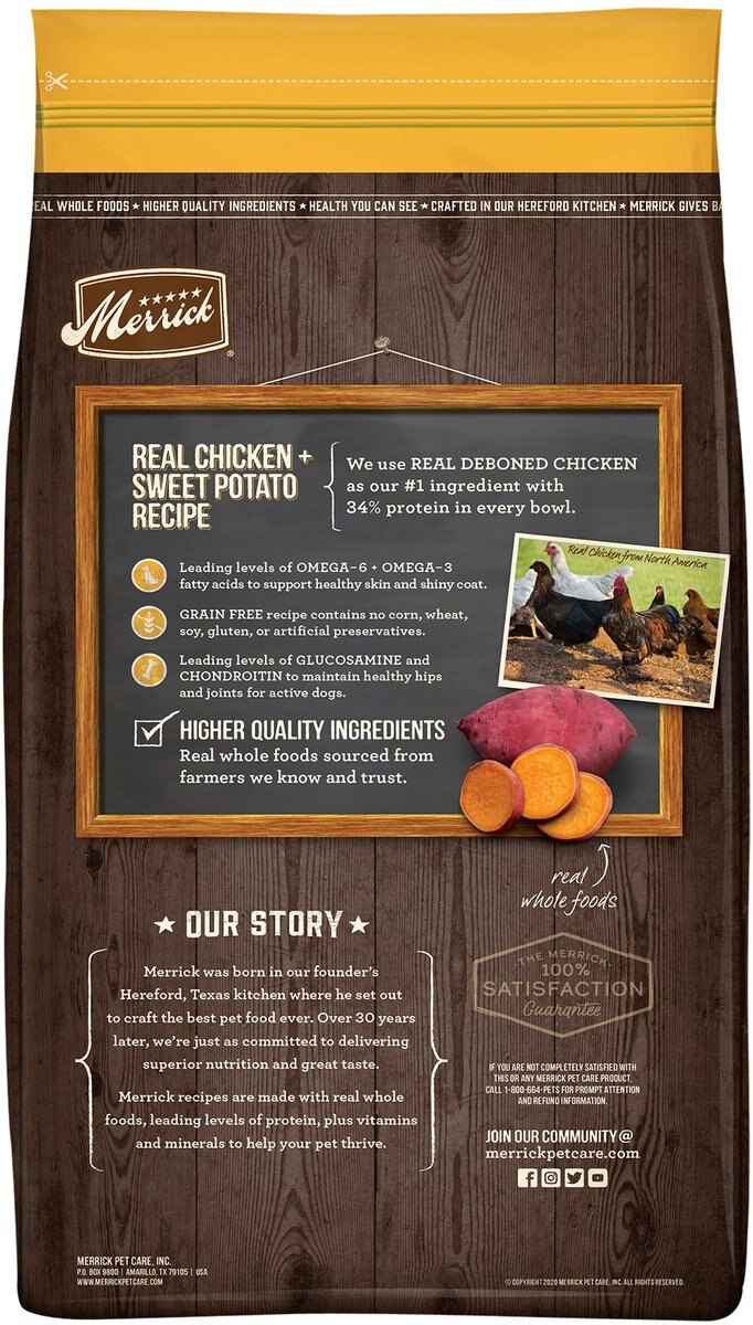 Merrick Real Chicken + Sweet Potato Recipe Grain-Free Adult Dry Dog Food