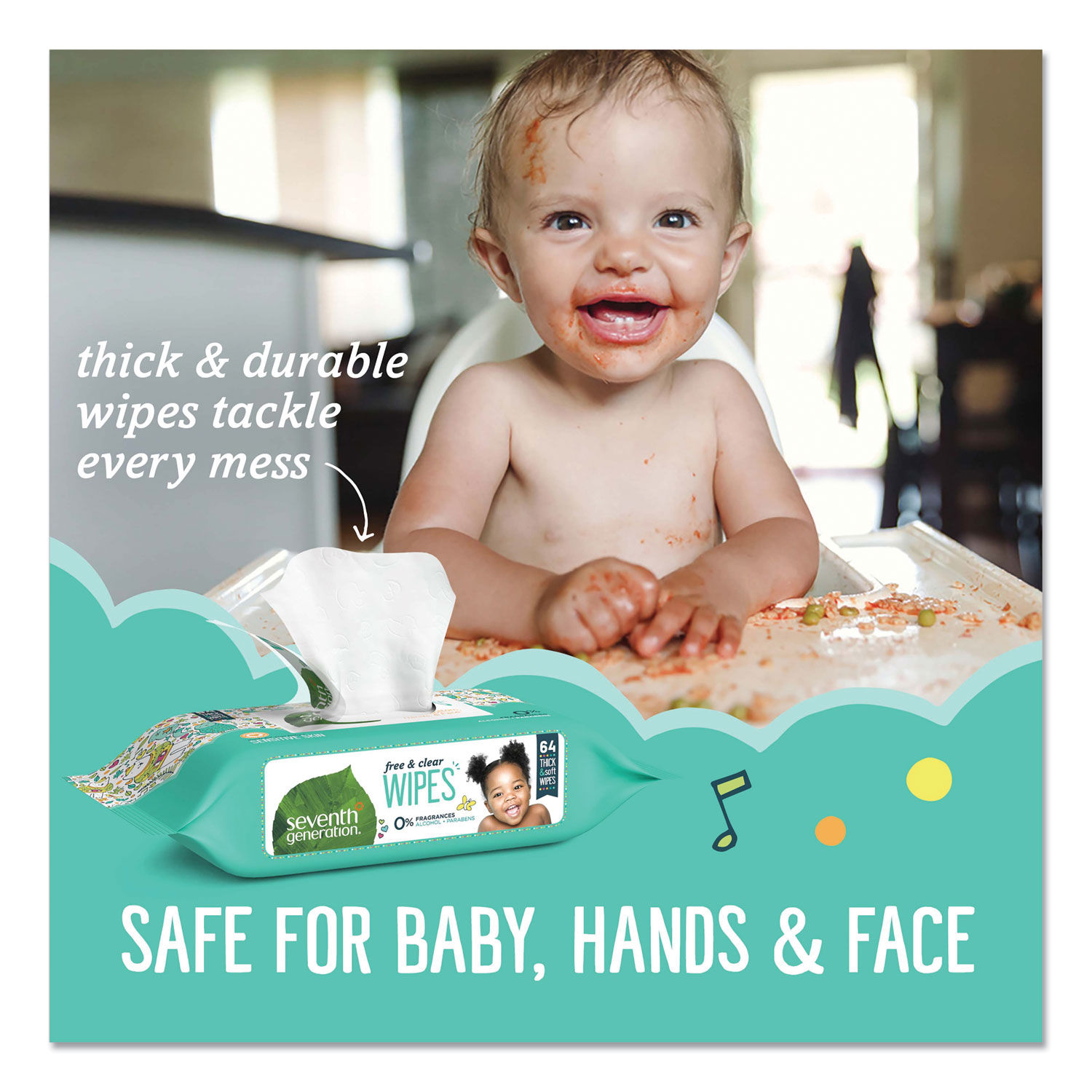 Free and Clear Baby Wipes by Seventh Generationandreg; SEV34219