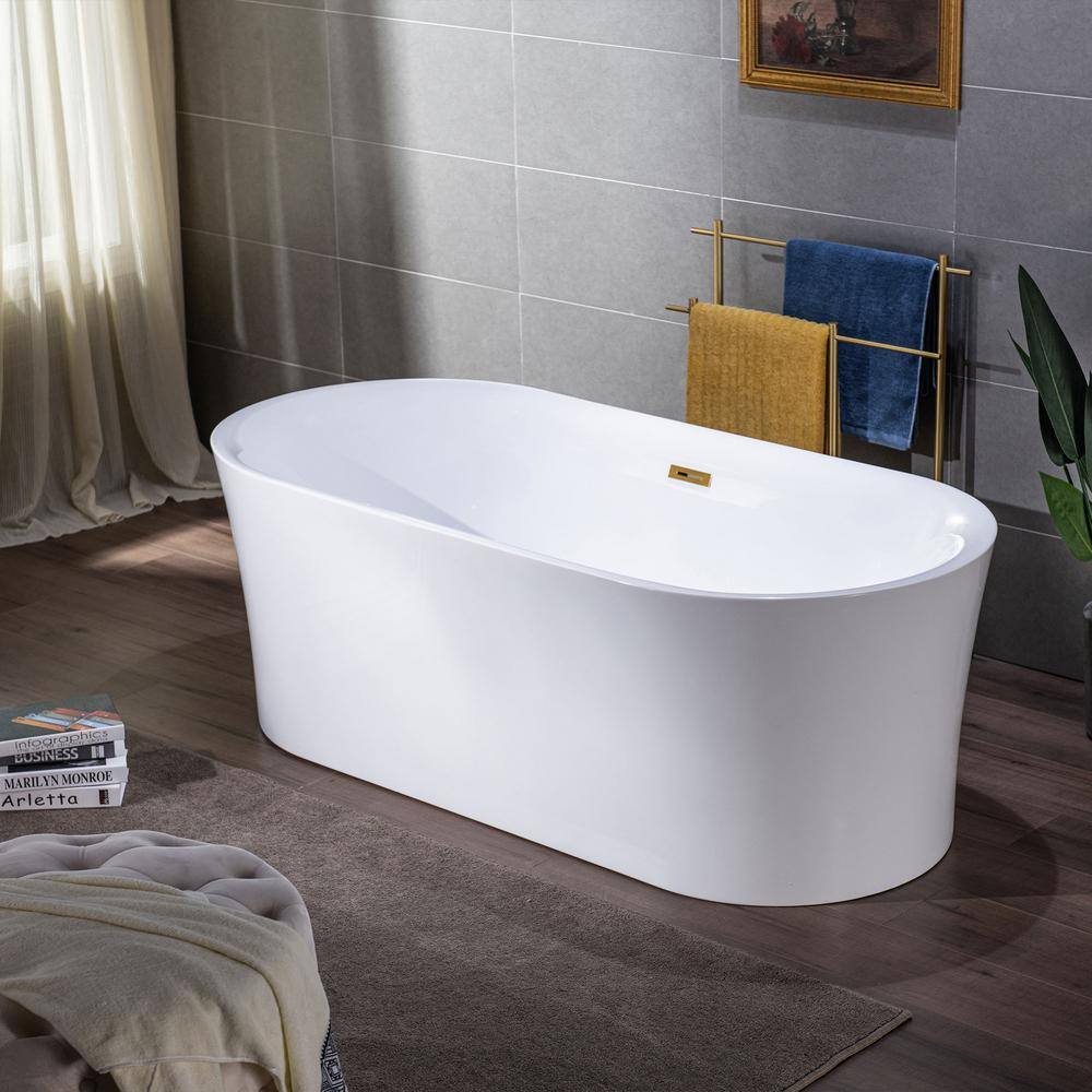 WOODBRIDGE Camden 67 in. Acrylic FlatBottom Double Ended Bathtub