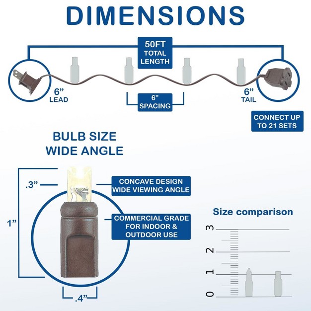 Novelty Lights Led Christmas String Lights 100 Mini Bulbs For brown Wire 50 Feet