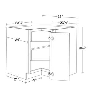 Home Decorators Collection Washington Vessel Blue Plywood Shaker Stock Assembled Corner Kitchen Cabinet Easy Reach Right 33 in. x 34.5 in. x 24 in. EZR33R-WVB