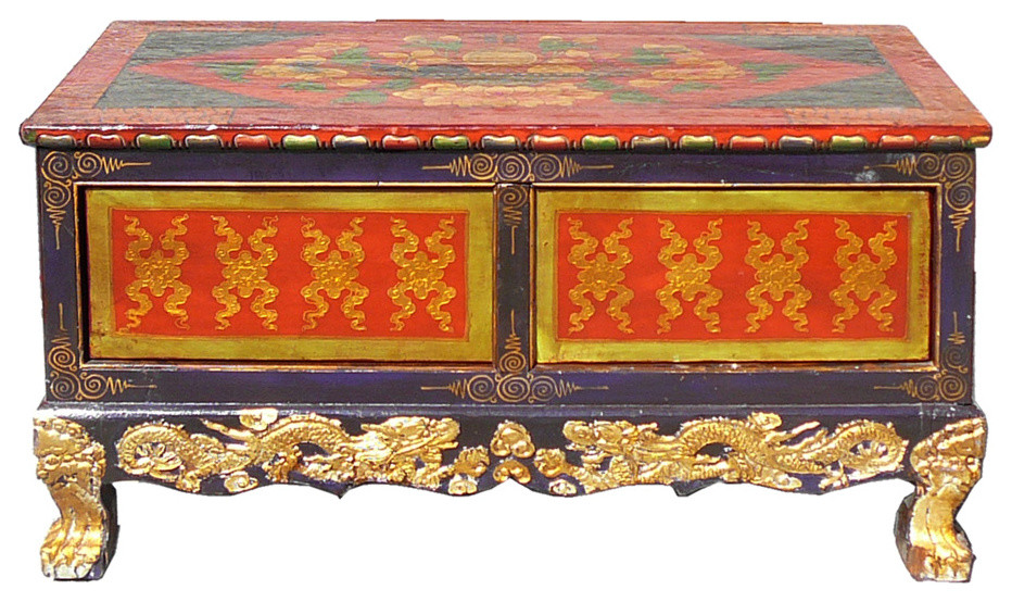 Chinese Tibetan Golden Craw Legs Low Coffee Table Hcs975   Asian   Coffee Tables   by Golden Lotus Antiques  Houzz