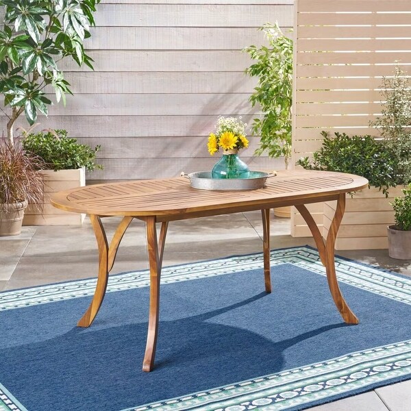 Outdoor acacia wood Rectangular dining table，for patio，garden