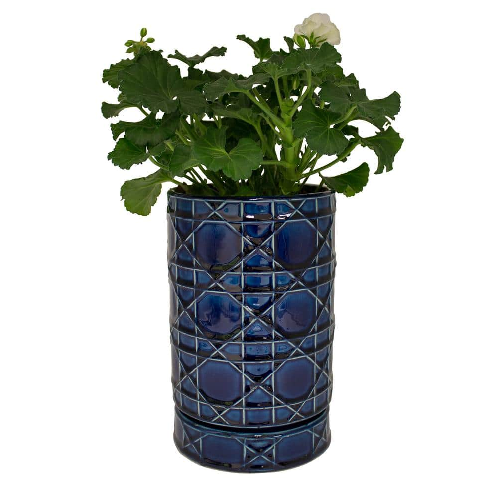 Trendspot 6 in. Dia Cobalt Blue Carlysle Cylinder Ceramic Planter CR00671S-060M