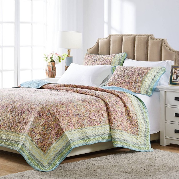 Greenland Home Fashions Palisades Quilt Set Pastel