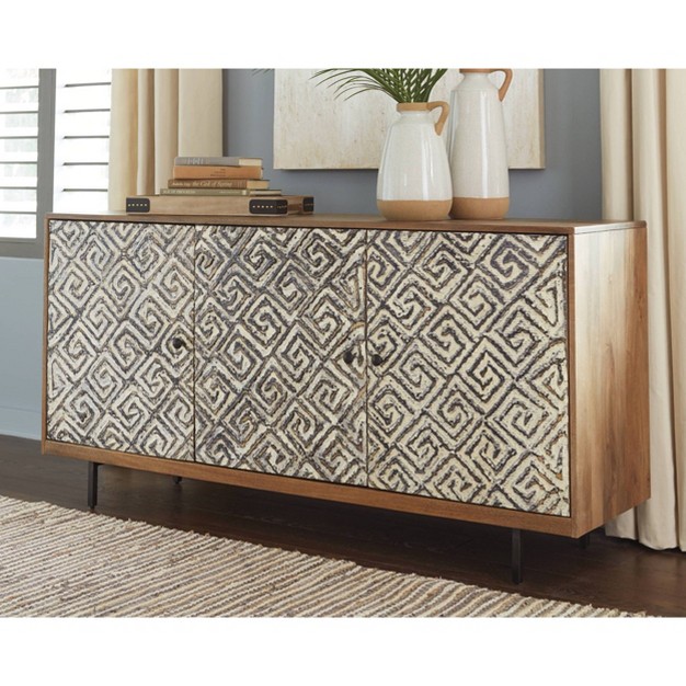 Kerrings Accent Cabinet Brown black white Signature Design By Ashley