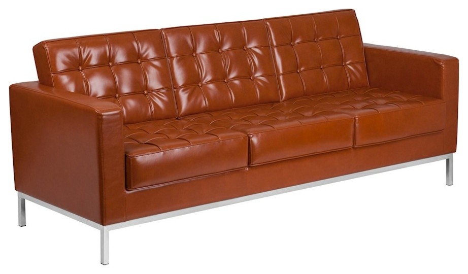 Cognac Leather Sofa   Contemporary   Sofas   by Beyond Design  ampMore  Houzz