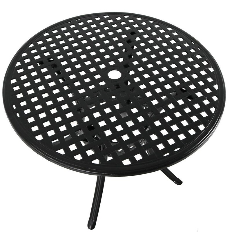 Ultimate Patio 33-Inch Black Cast Aluminum Round Dining Table