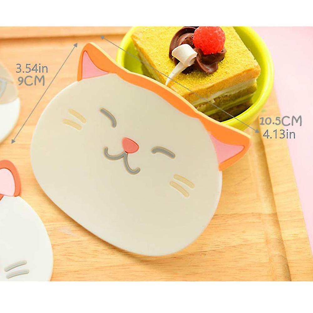 4 Pcs Cat Spoon Coffee Tea Spoon Set，  Long Cute Kitten Stirring Spoon