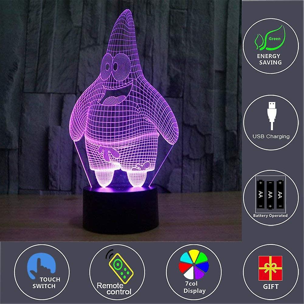 3d Optical Illusion Friends Sensor Night Light With Smart Touch and Remote 7 Colors Change Dimmable Function Atmosphere Lamp For Kids Friends Birthdays