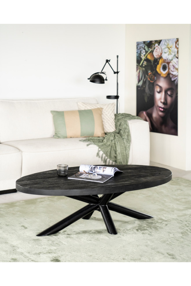 Oval Black Coffee Table  Eleonora Oscar   Industrial   Coffee Tables   by Oroa   Distinctive Furniture  Houzz