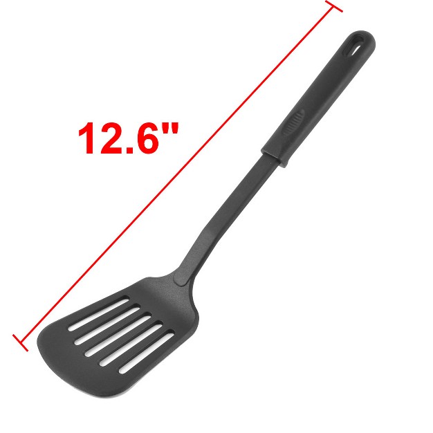 Unique Bargains Cooking Non stick Heat Resistant Slotted Pancake Turner Spatula Black