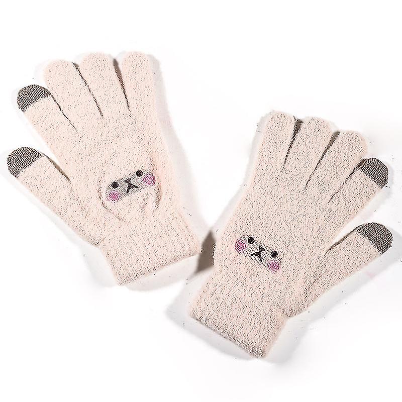 Women's Cashmere Knitted Gloves Winter Warm Thick Touch Screen Gloves Solid Mittens For Mobile Phone Tablet Pad (3pairs)