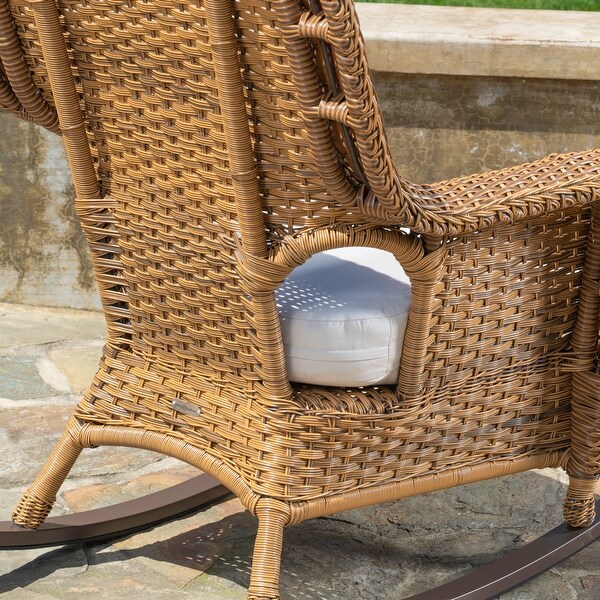 Sea Pines Outdoor Wicker Rocking Chair with Cushion