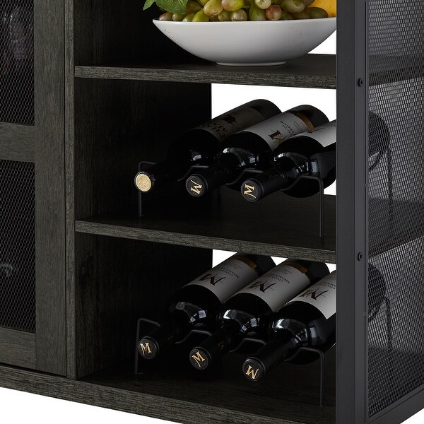 Industrial Wine Bar Sideboard with Wine Racks