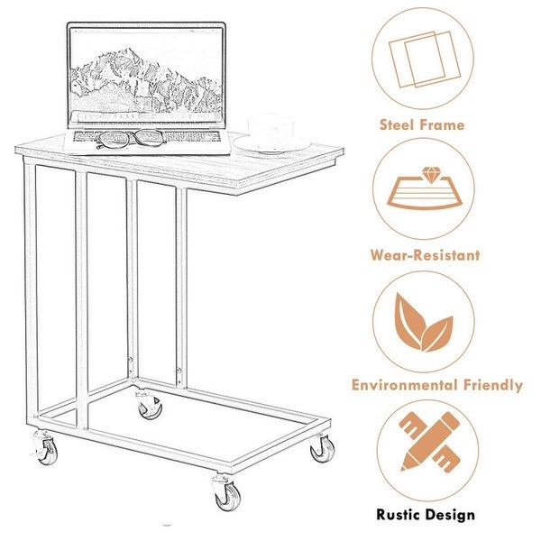 Rectangle Holder Mobile Side End Table