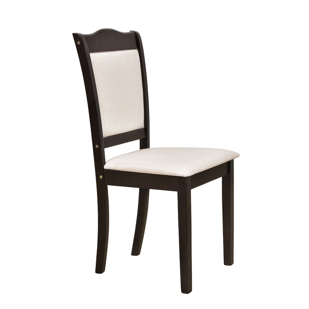 Espresso 5 Piece Dining Table Set with 4 Dining Chairs for Dining Room