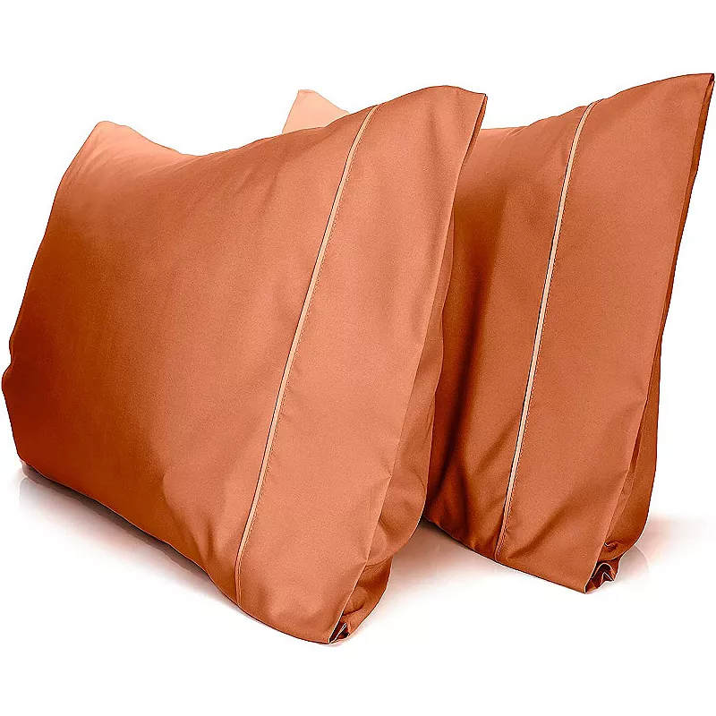 2PC Rayon From Ultra Soft Solid Performance Pillowcase Set - Luxclub