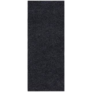 Sweet Home Stores 2 ft. W x 19 ft. L Black Ribbed Waterproof Non-Slip Rubber Back Solid Runner Rug Polypropylene Garage Flooring SH-SRT704-2X19