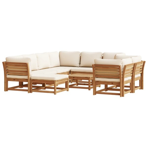 vidaXL Patio Sofa with Cushions 2Seater Outdoor Loveseat Solid Wood Acacia