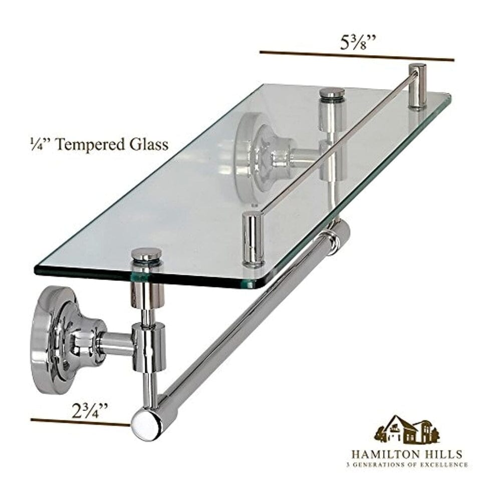 Classical Design Polished Chrome Glass Shelf