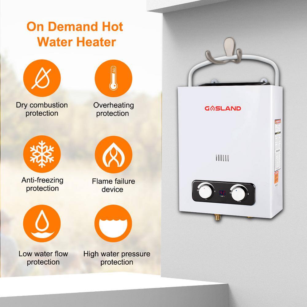 1.5 GPM 6L Residential Liquid Propane Outdoor Portable Gas Tankless Water Heater AS150-1