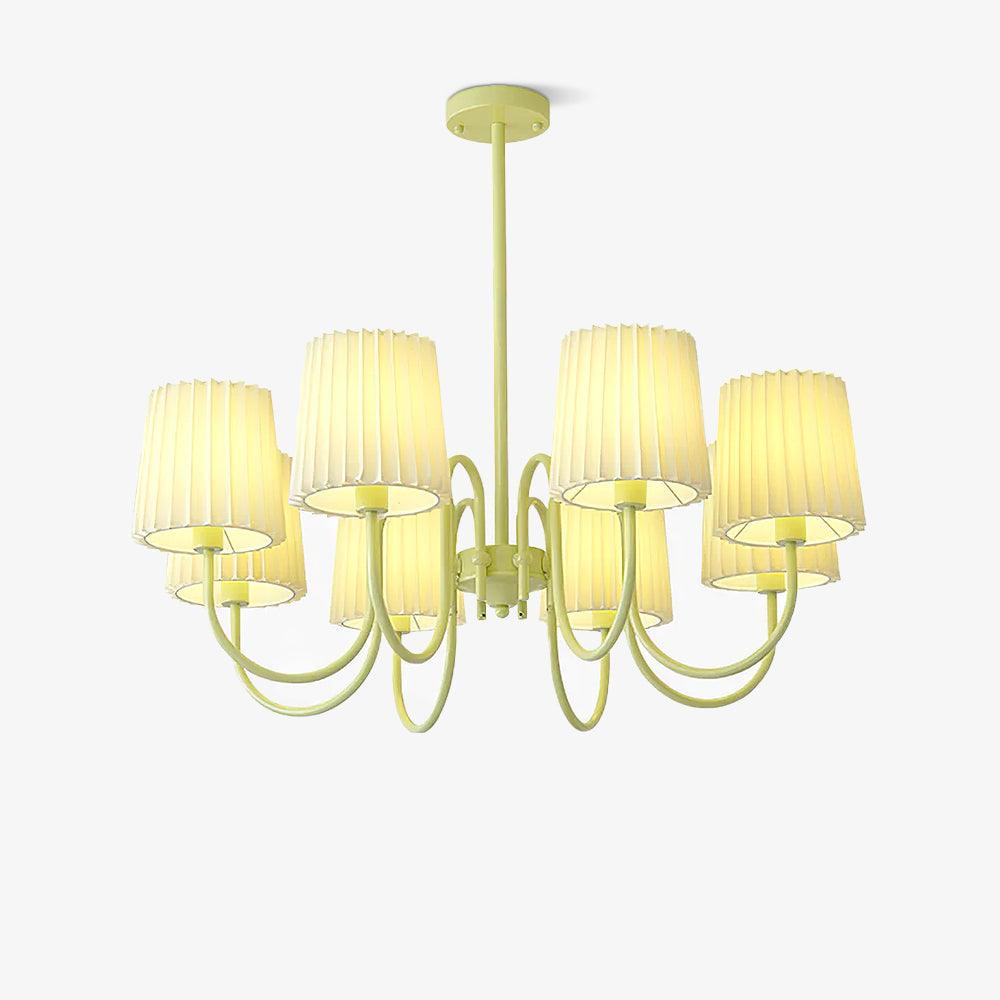 Pleated Fabric Matcha Chandelier