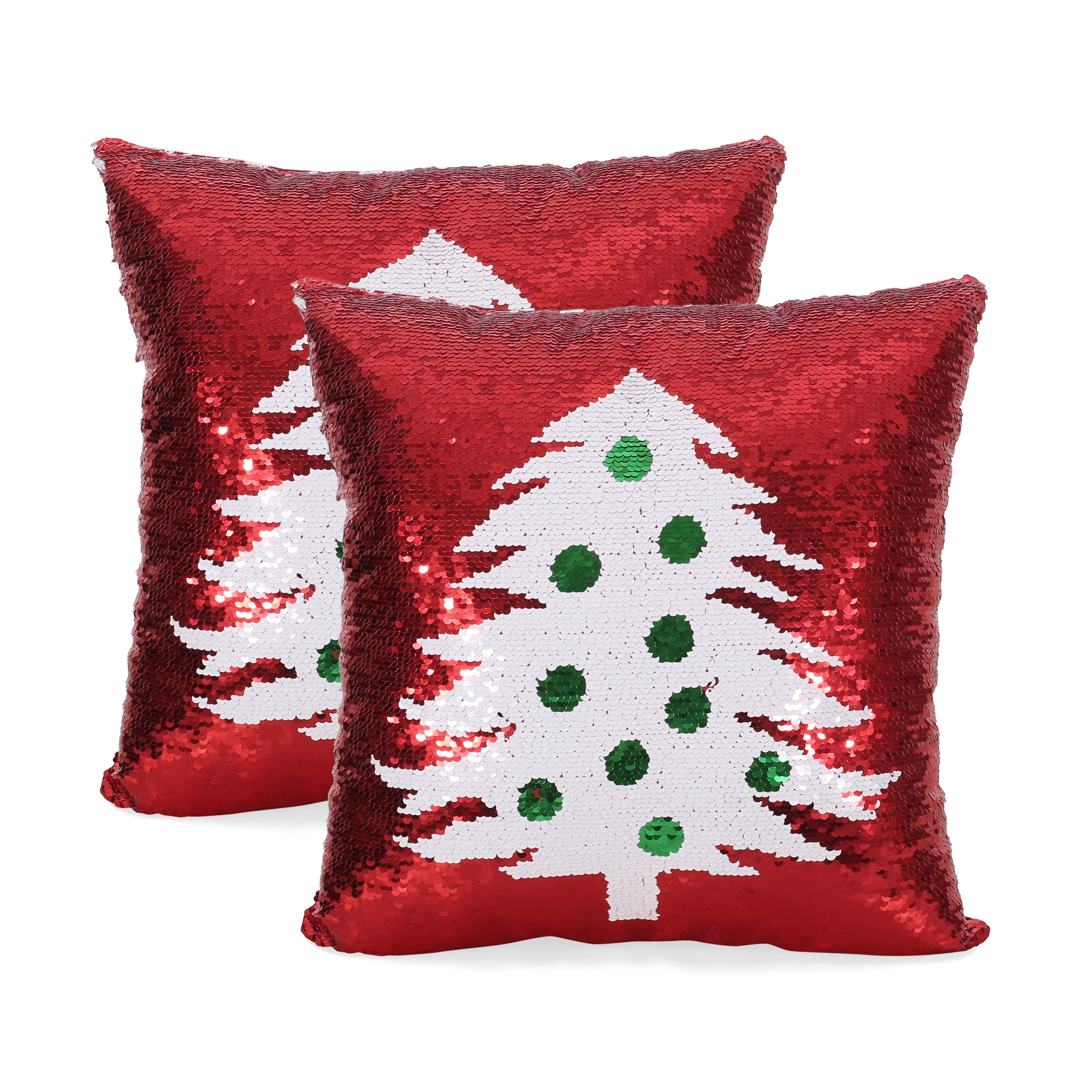 Romious Glam Sequin Christmas Throw Pillow