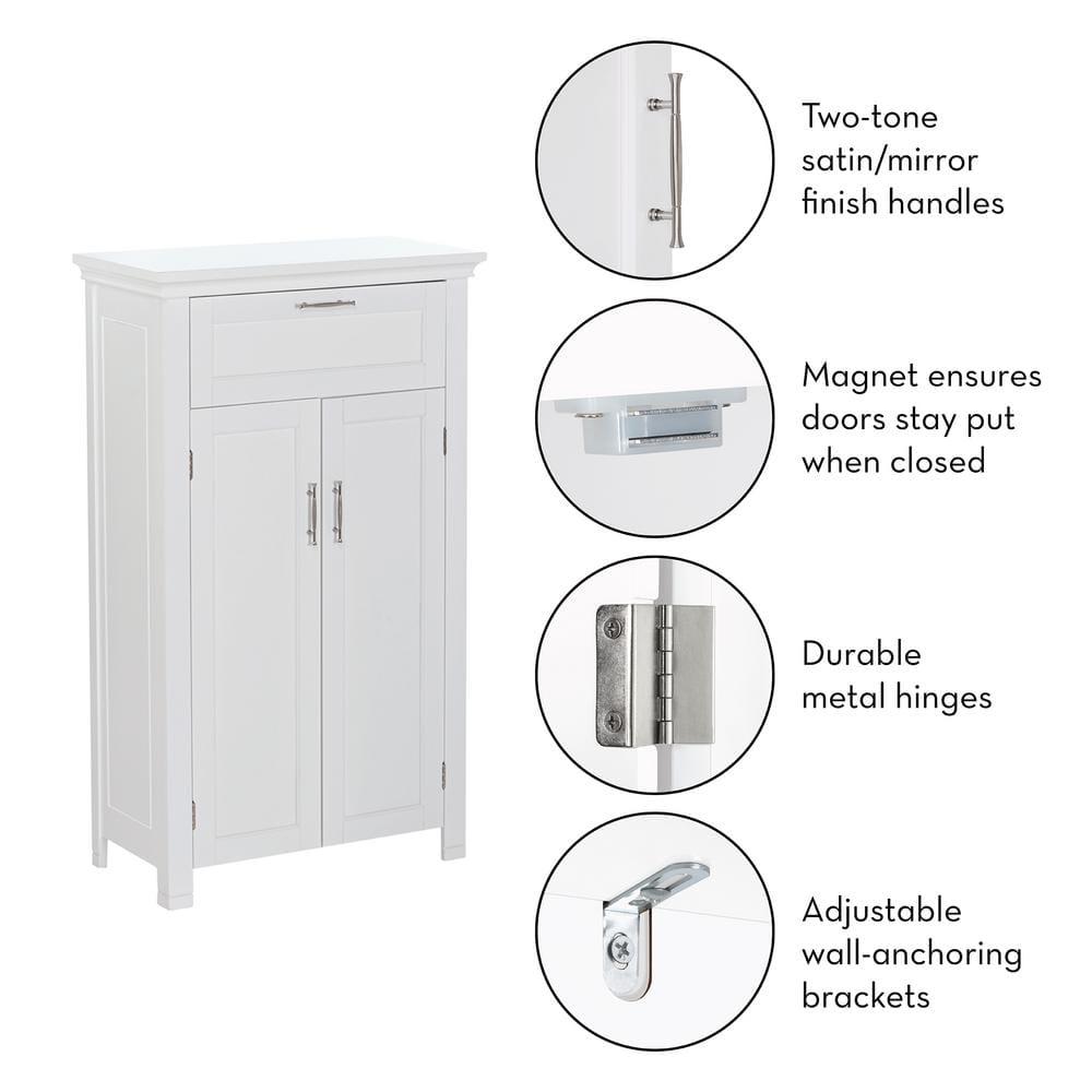 RiverRidge Home Somerset Collection 2334 in W x 40 in H x 12 in D 2Door Floor Cabinet in White