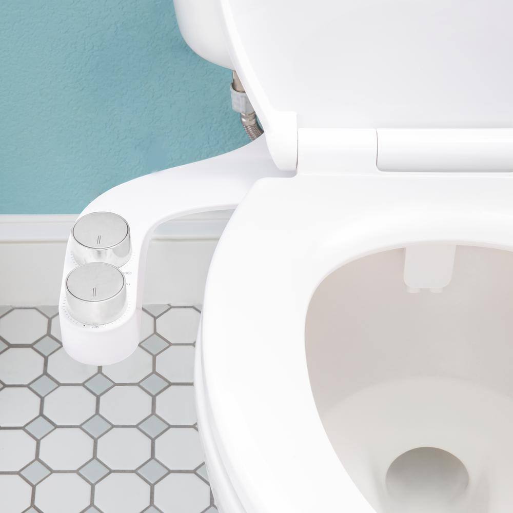 Brondell FreshSpa Comfort+ Non-Electric Dual Temperature Bidet Attachment in White FSR-25